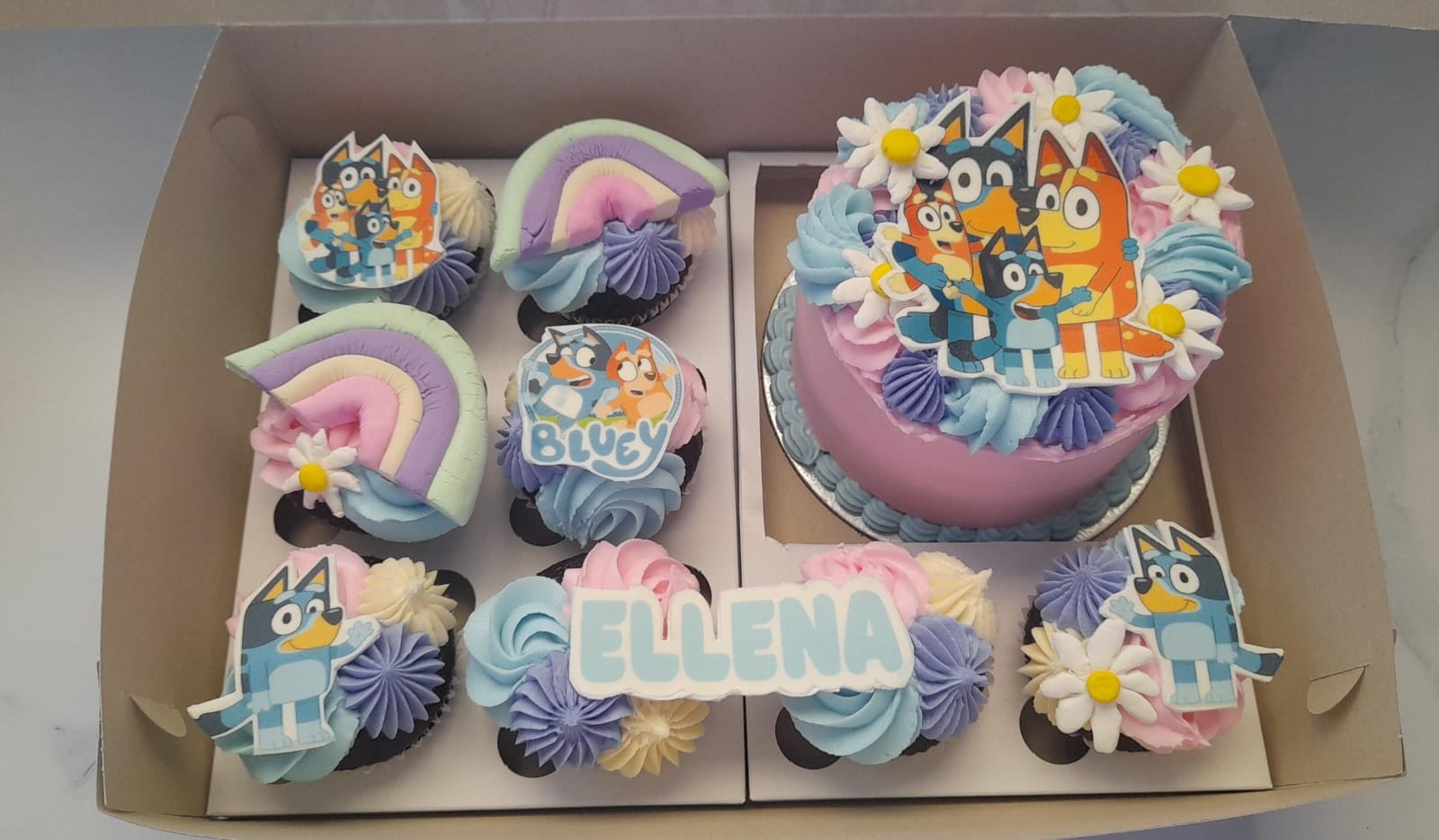 Bluey Bloom Cake & Cupcake Box